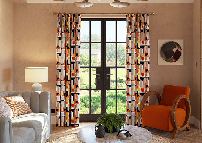 Archways, Orange - Made to Measure Curtains - Image 3